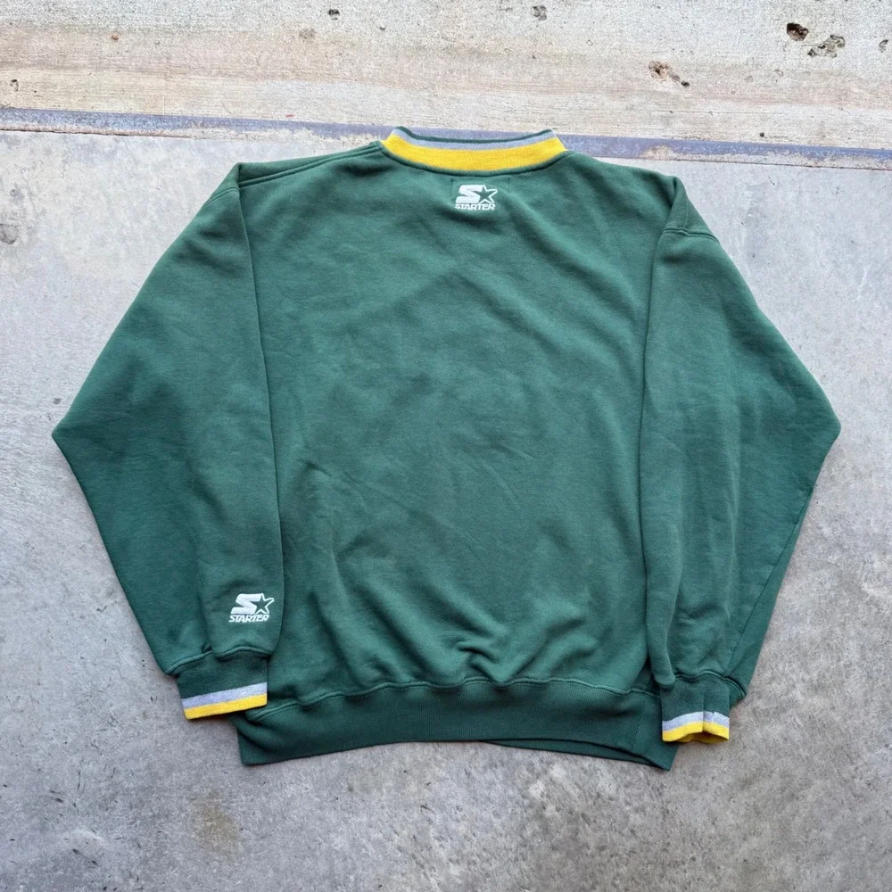 Vintage Starter Green Bay Packers Sweatshirt Mens Large NFL Embroidered Green
